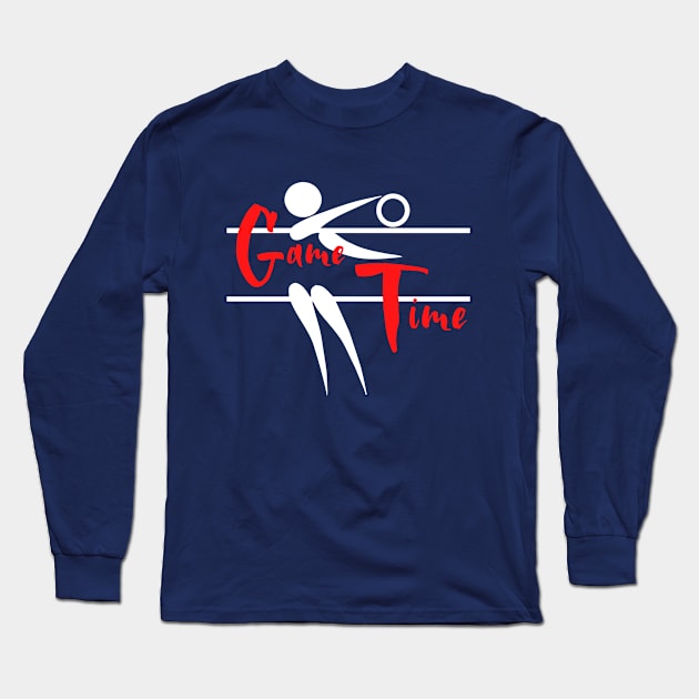 Time Game - Sports Volleyball Long Sleeve T-Shirt by Art-Julia